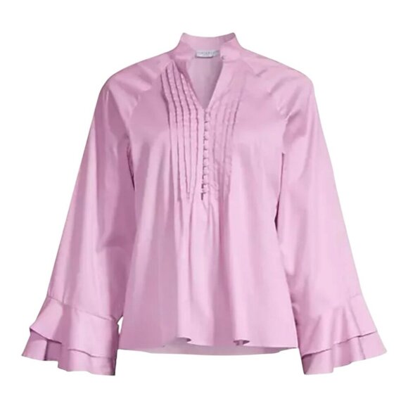 Harshman Women’s Nagisa Popover Orchid Lilac Blouse Size Large Bell Sleeves - Picture 3 of 10